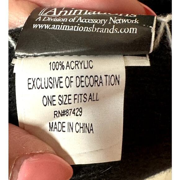 Nightmare Before Christmas Jack Skellington Black Scarf 7.25"W x 58" - Picture 5 of 6